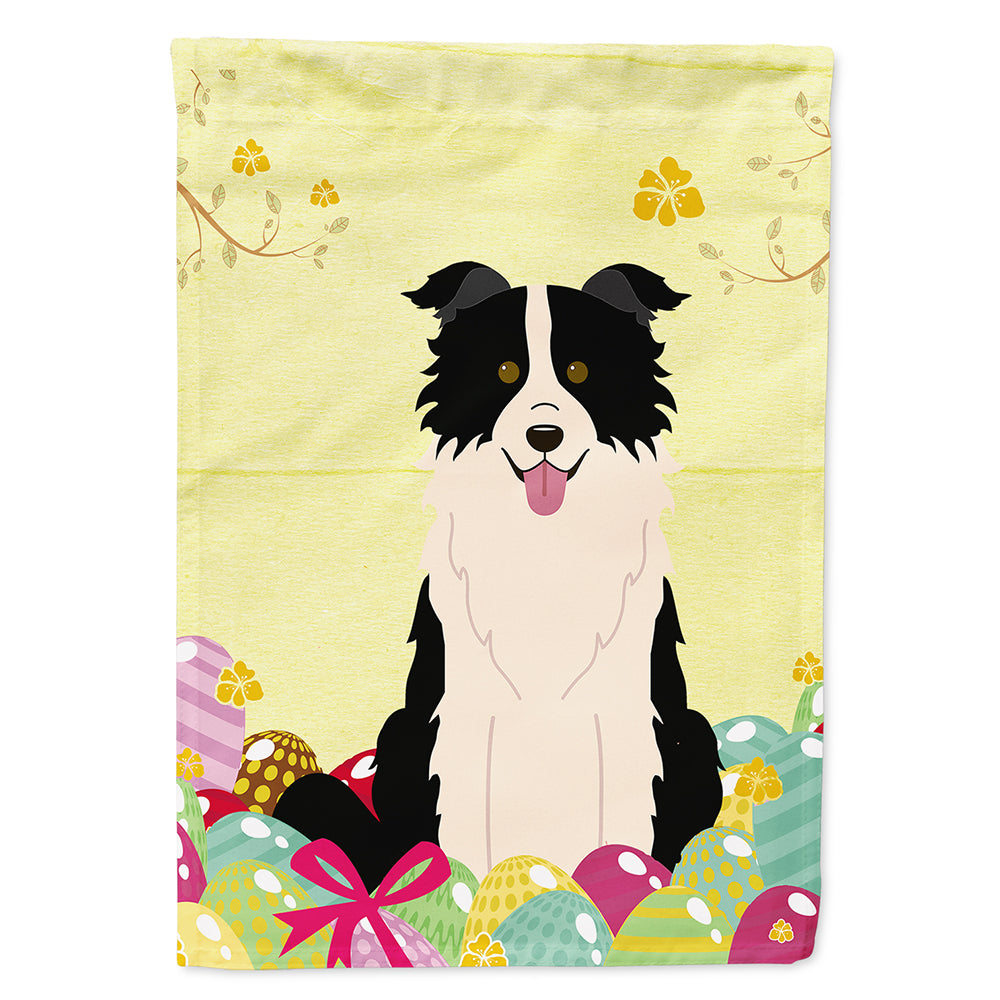 Easter Eggs Border Collie Black White Flag Canvas House Size BB6118CHF  the-store.com.