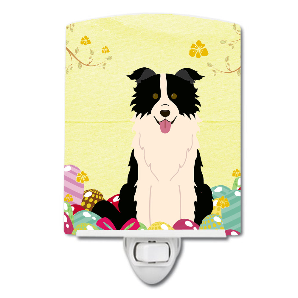 Easter Eggs Border Collie Black White Ceramic Night Light BB6118CNL - the-store.com