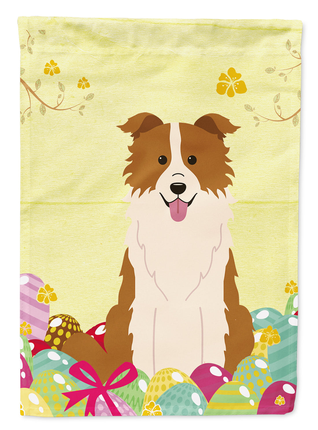 Easter Eggs Border Collie Red White Flag Garden Size BB6119GF  the-store.com.