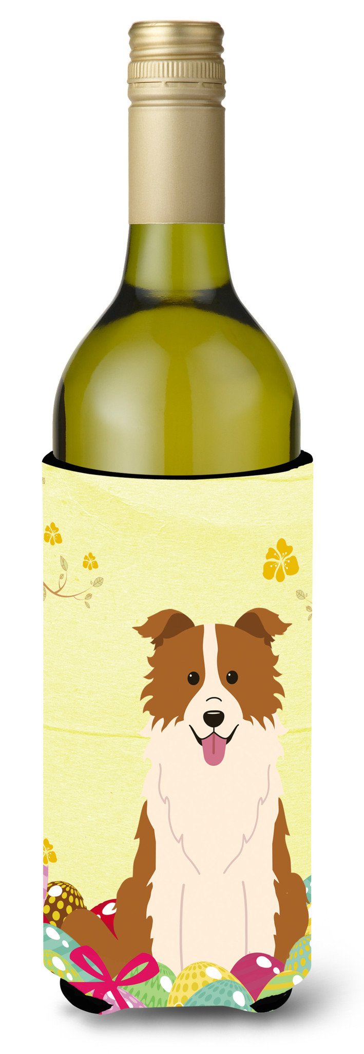 Easter Eggs Border Collie Red White Wine Bottle Beverge Insulator Hugger BB6119LITERK by Caroline's Treasures