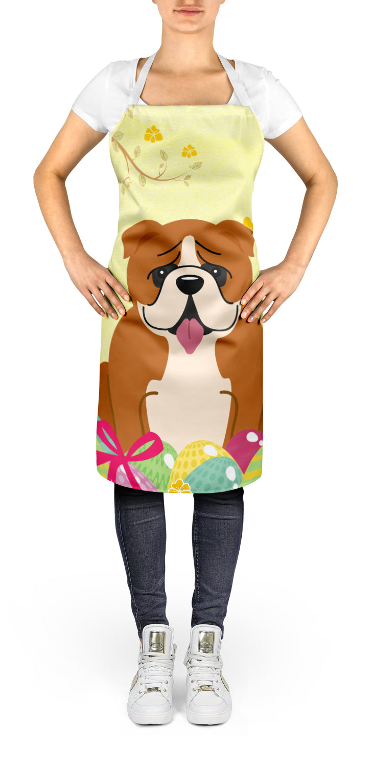 Easter Eggs English Bulldog Red White Apron BB6120APRON  the-store.com.