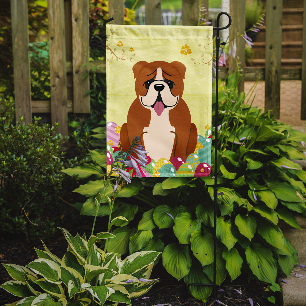 Easter Eggs English Bulldog Red White Flag Garden Size BB6120GF  the-store.com.