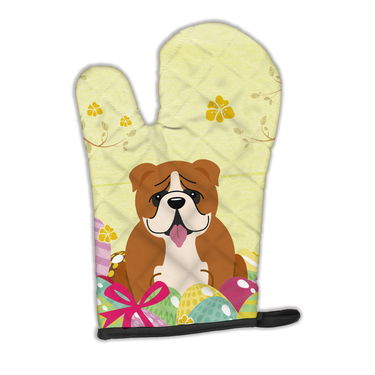 Easter Eggs English Bulldog Red White Oven Mitt BB6120OVMT  the-store.com.