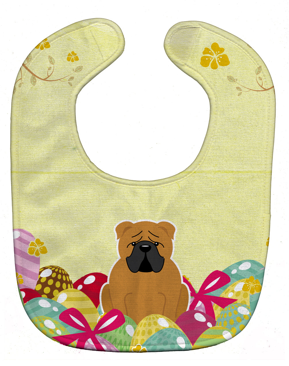 Easter Eggs English Bulldog Red Baby Bib BB6122BIB - the-store.com