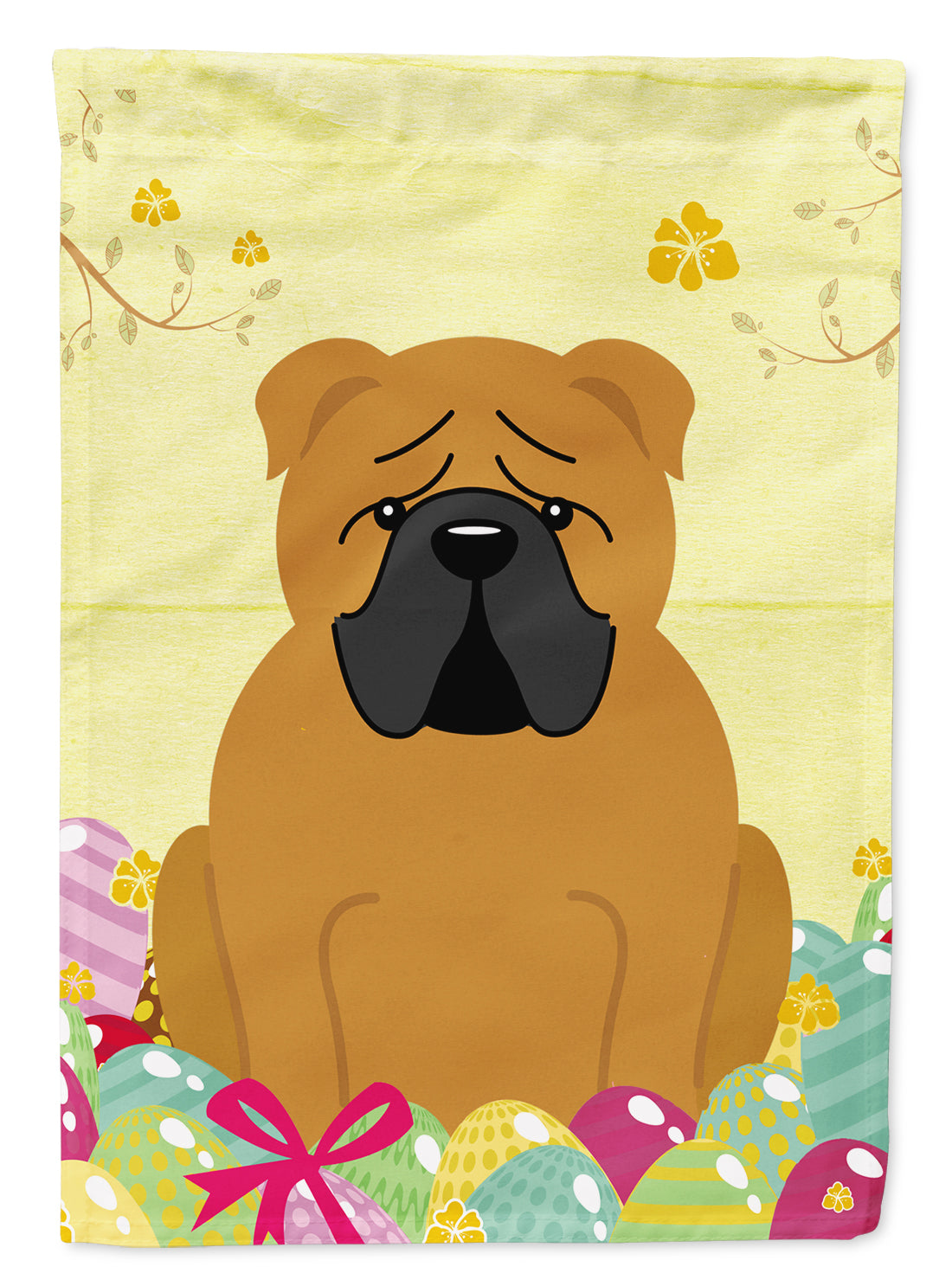 Easter Eggs English Bulldog Red Flag Garden Size BB6122GF  the-store.com.