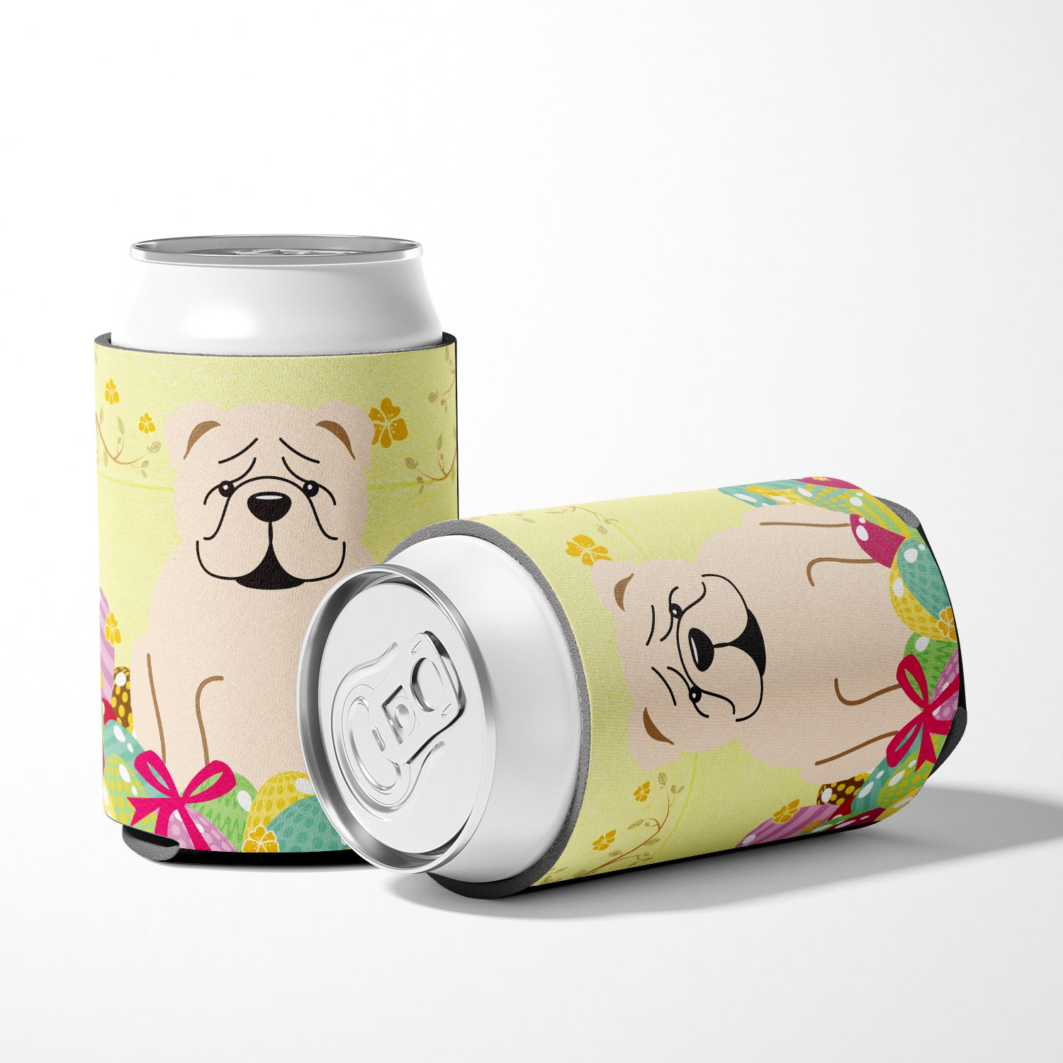 Easter Eggs English Bulldog White Can or Bottle Hugger BB6123CC  the-store.com.