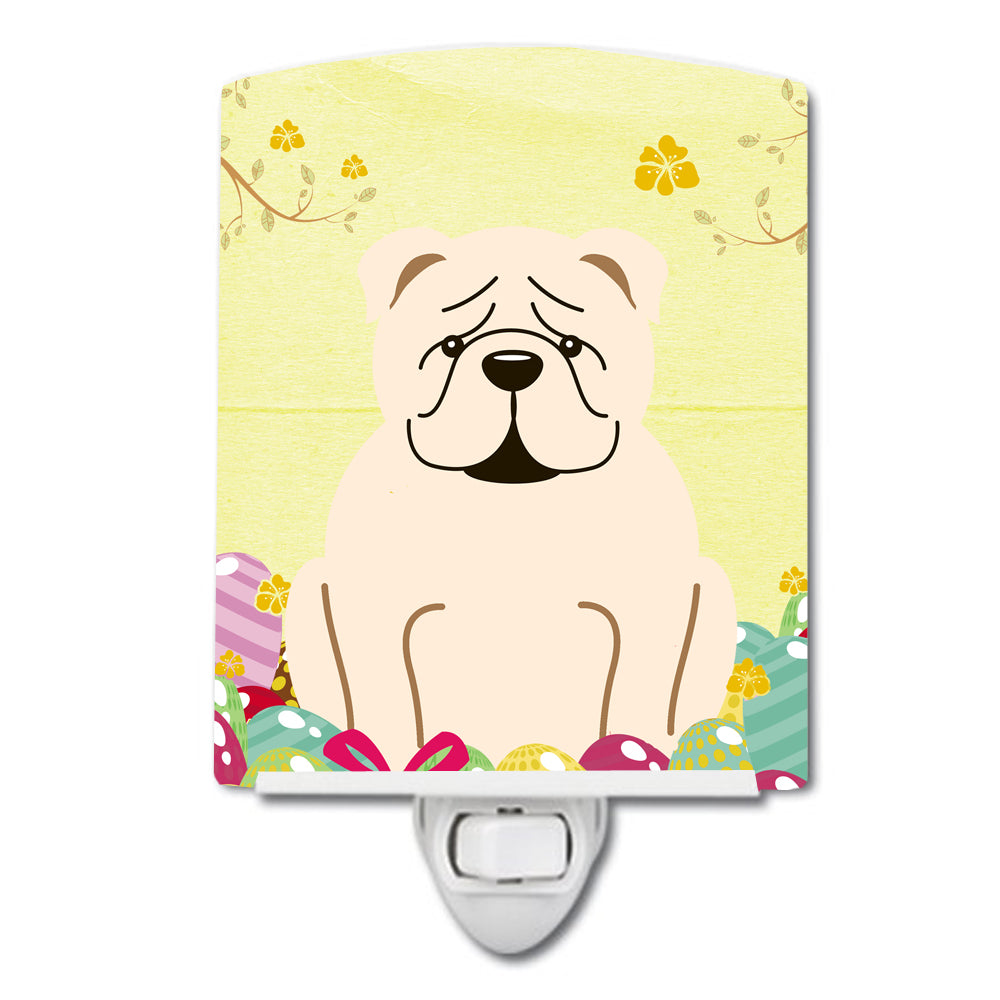 Easter Eggs English Bulldog White Ceramic Night Light BB6123CNL - the-store.com