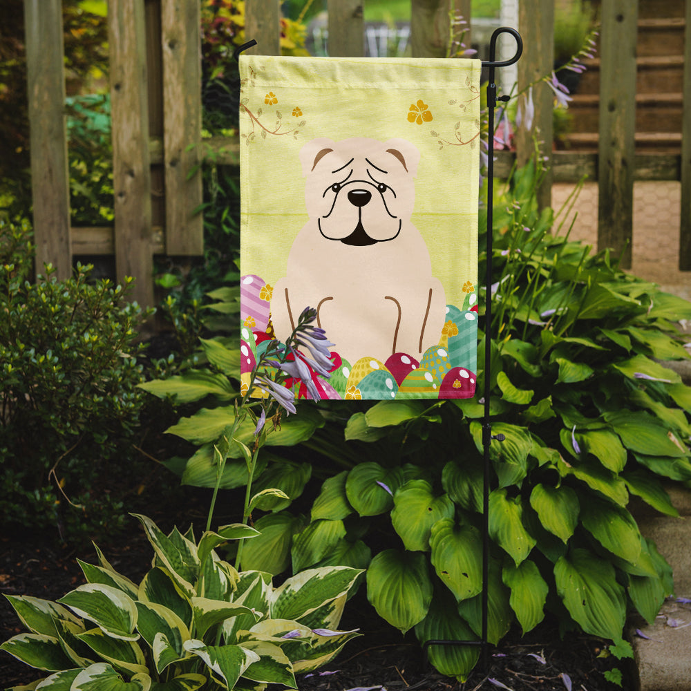 Easter Eggs English Bulldog White Flag Garden Size BB6123GF  the-store.com.