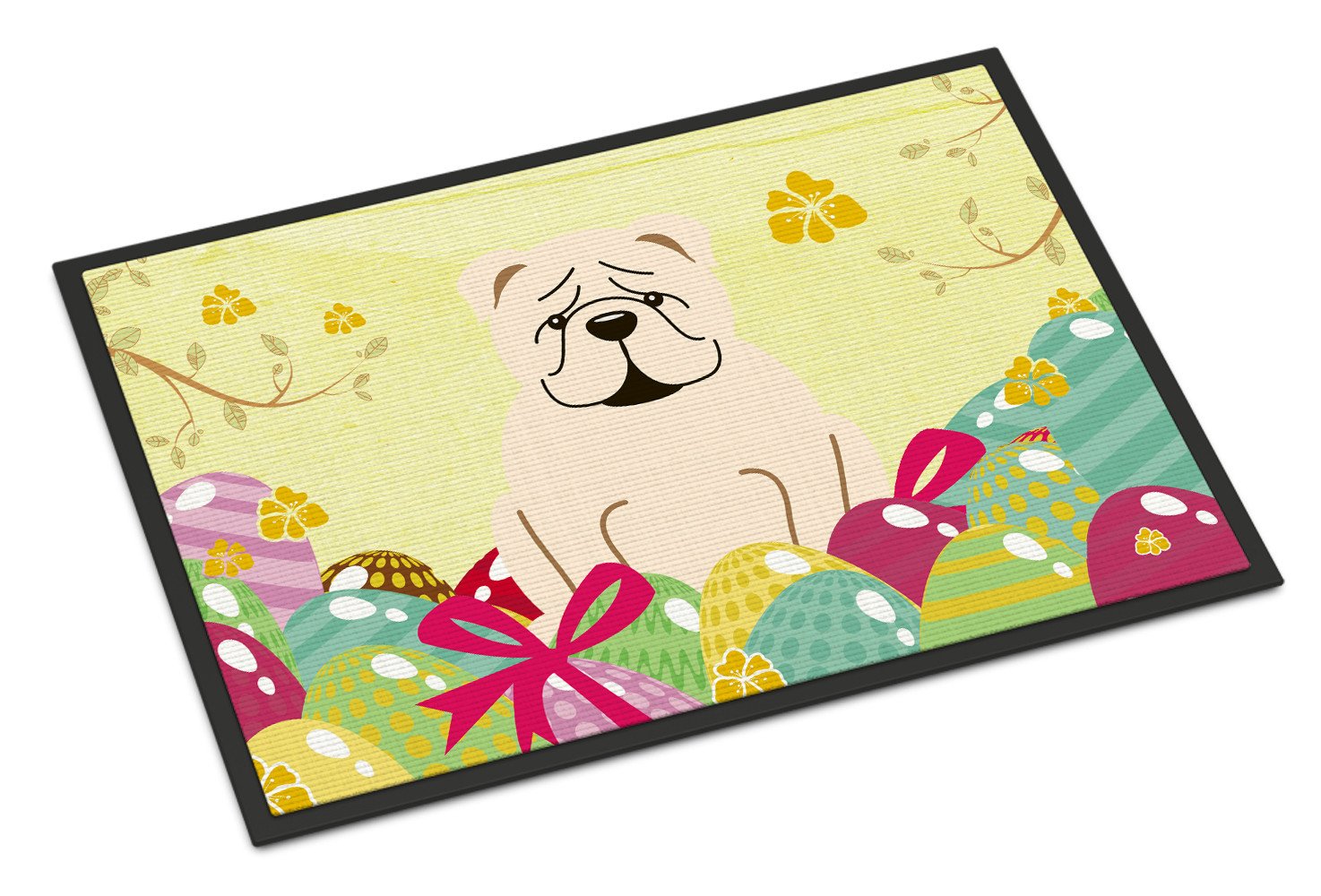 Easter Eggs English Bulldog White Indoor or Outdoor Mat 24x36 BB6123JMAT by Caroline's Treasures