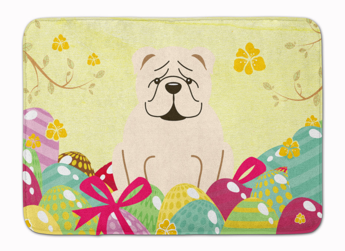 Easter Eggs English Bulldog White Machine Washable Memory Foam Mat BB6123RUG - the-store.com