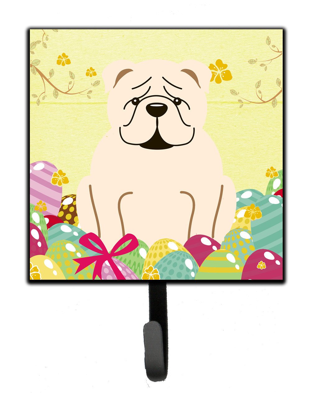 Easter Eggs English Bulldog White Leash or Key Holder BB6123SH4 by Caroline's Treasures