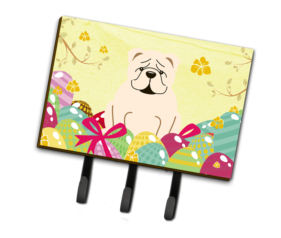 Easter Eggs English Bulldog White Leash or Key Holder BB6123TH68  the-store.com.