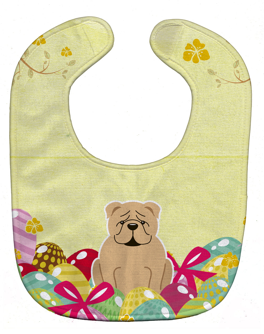 Easter Eggs English Bulldog Fawn Baby Bib BB6124BIB - the-store.com