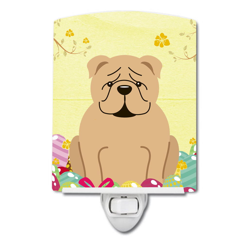 Easter Eggs English Bulldog Fawn Ceramic Night Light BB6124CNL - the-store.com