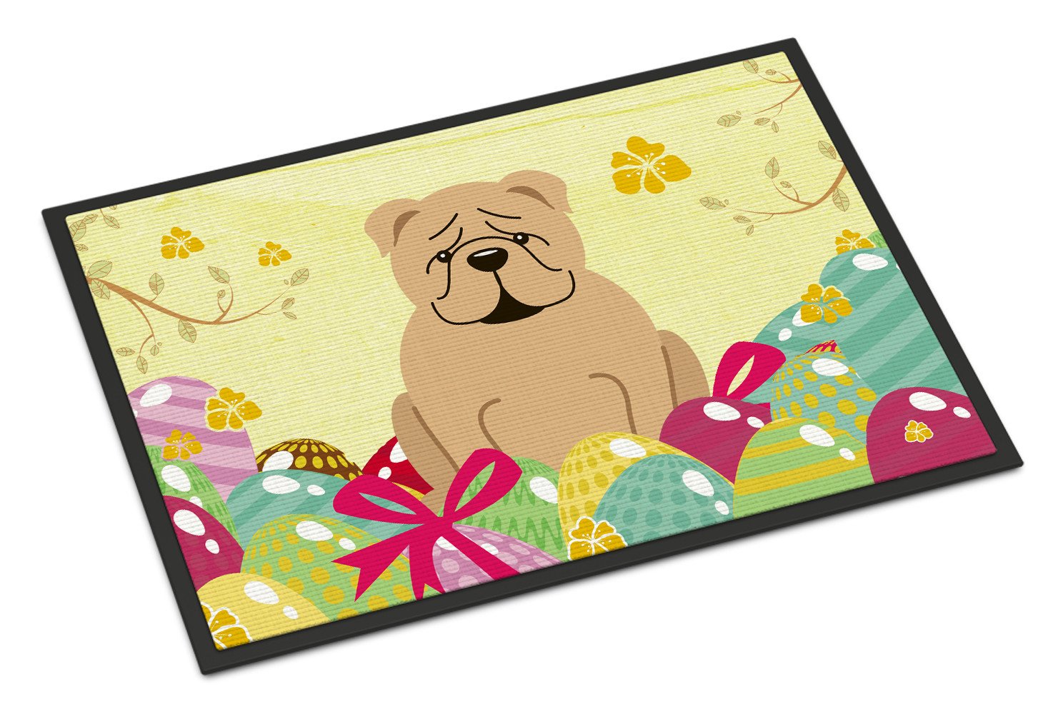 Easter Eggs English Bulldog Fawn Indoor or Outdoor Mat 24x36 BB6124JMAT by Caroline's Treasures