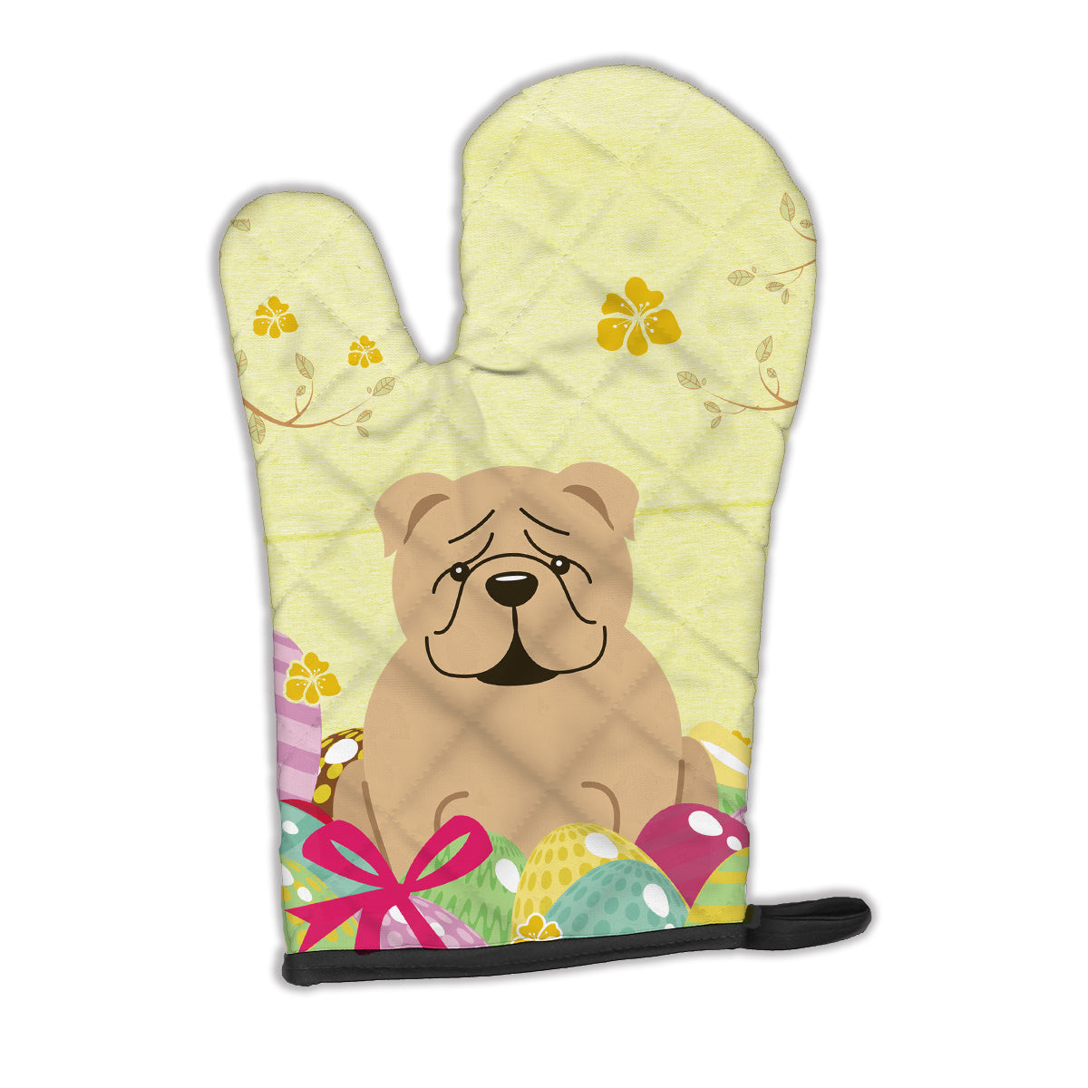 Easter Eggs English Bulldog Fawn Oven Mitt BB6124OVMT  the-store.com.