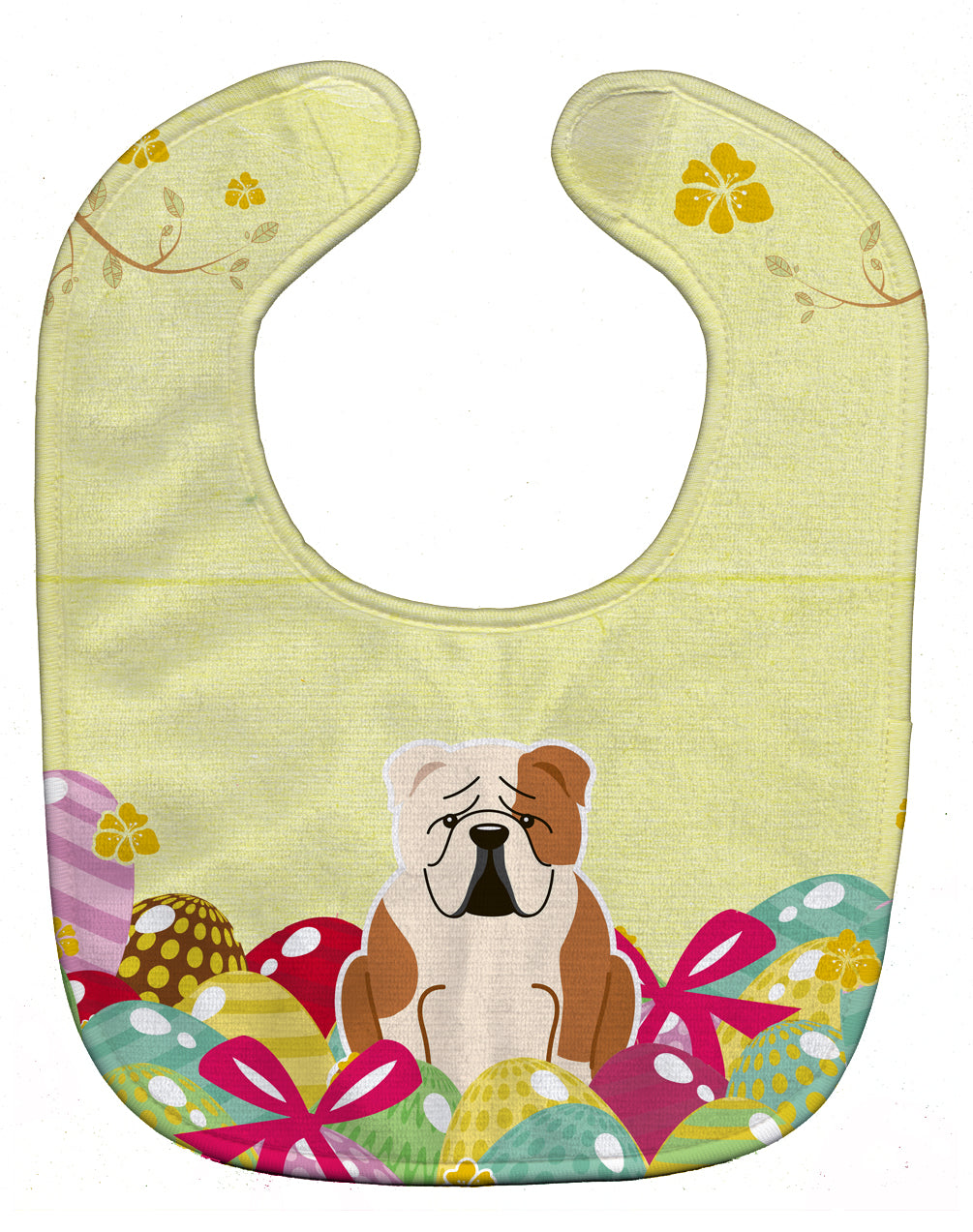 Easter Eggs English Bulldog Fawn White Baby Bib BB6125BIB - the-store.com