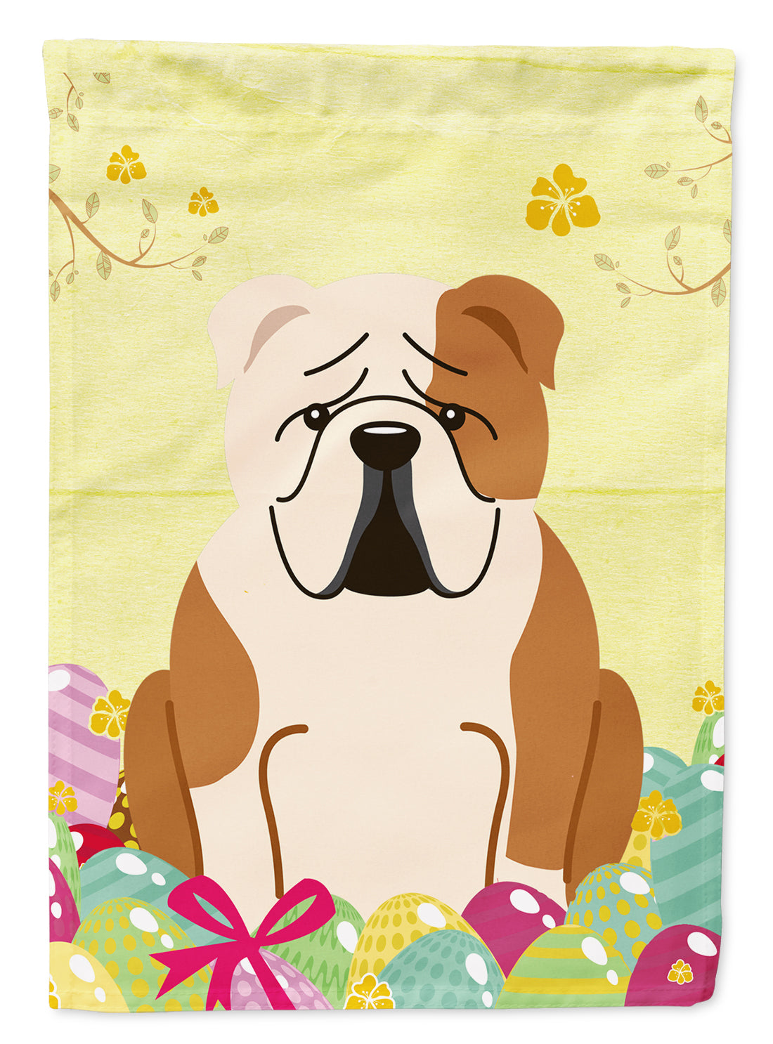 Easter Eggs English Bulldog Fawn White Flag Garden Size BB6125GF  the-store.com.