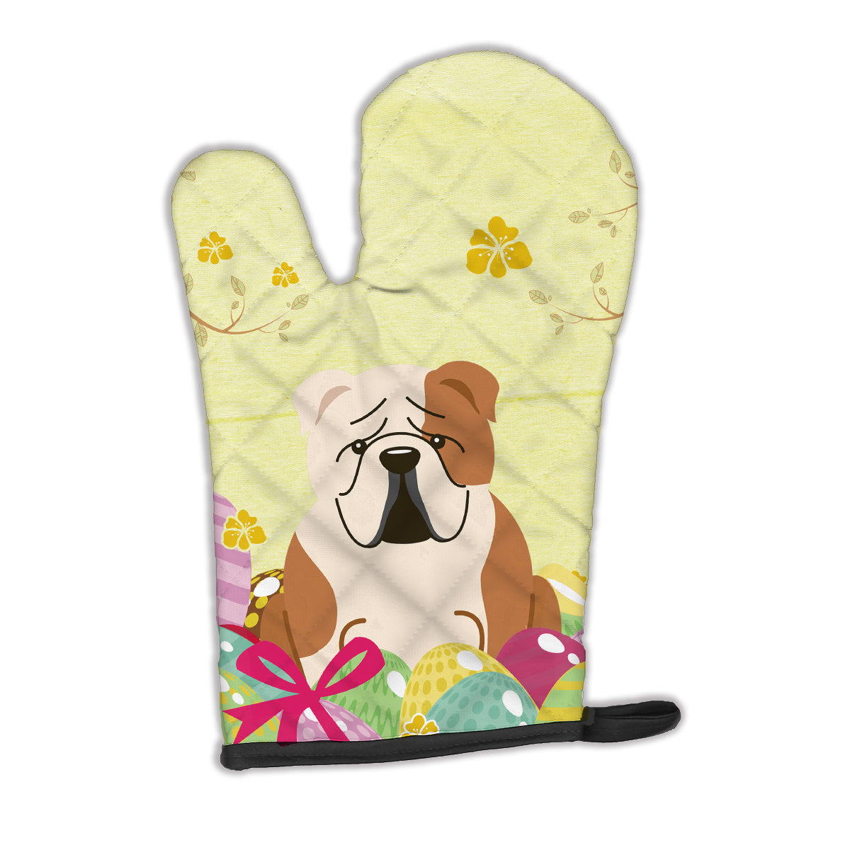 Easter Eggs English Bulldog Fawn White Oven Mitt BB6125OVMT  the-store.com.