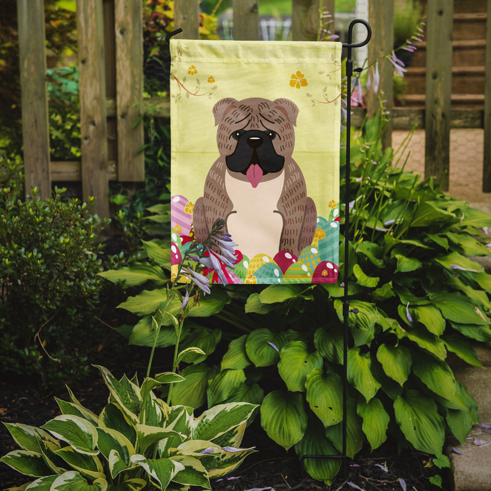 Easter Eggs English Bulldog Grey Brindle  Flag Garden Size BB6126GF  the-store.com.