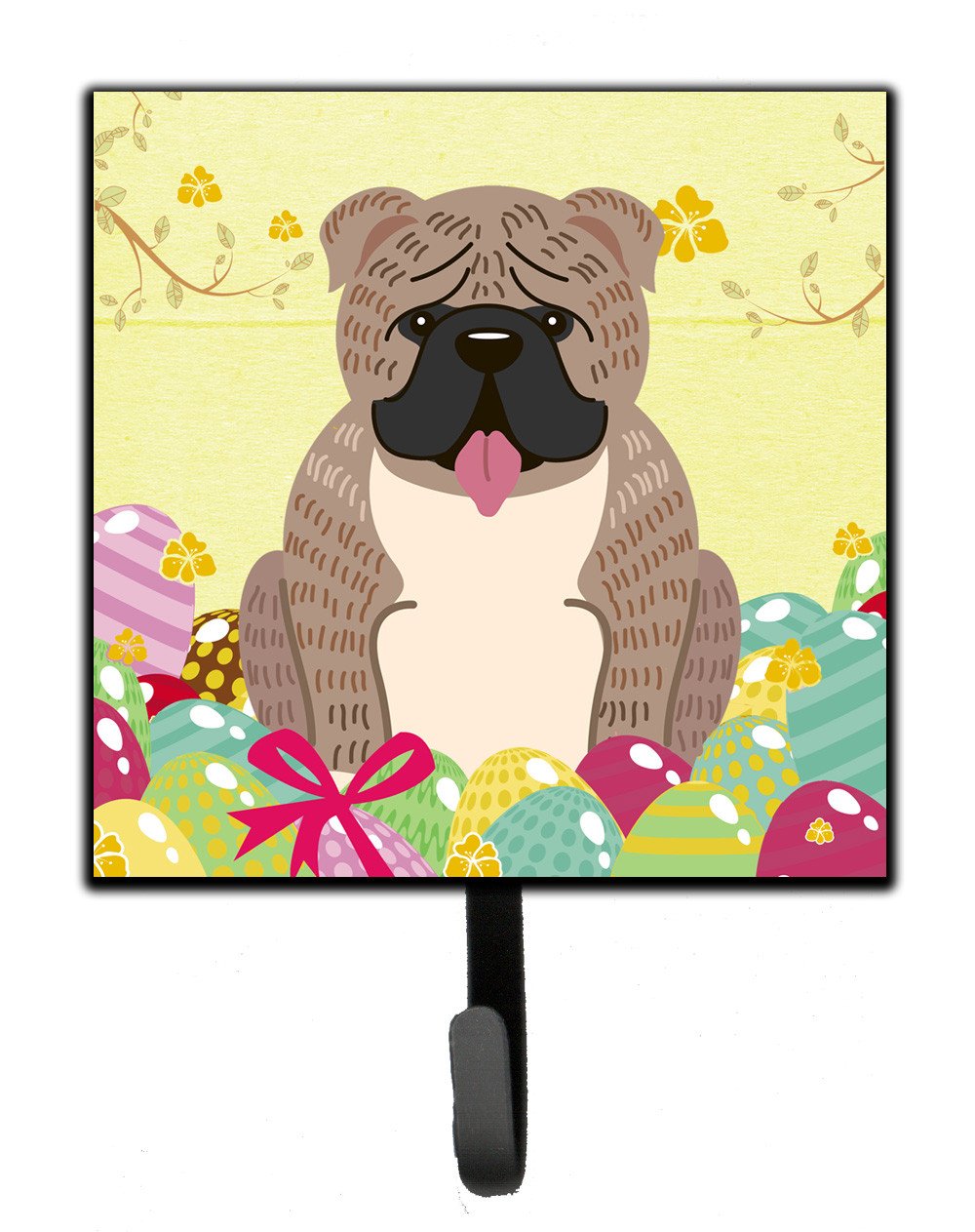 Easter Eggs English Bulldog Grey Brindle  Leash or Key Holder BB6126SH4 by Caroline's Treasures