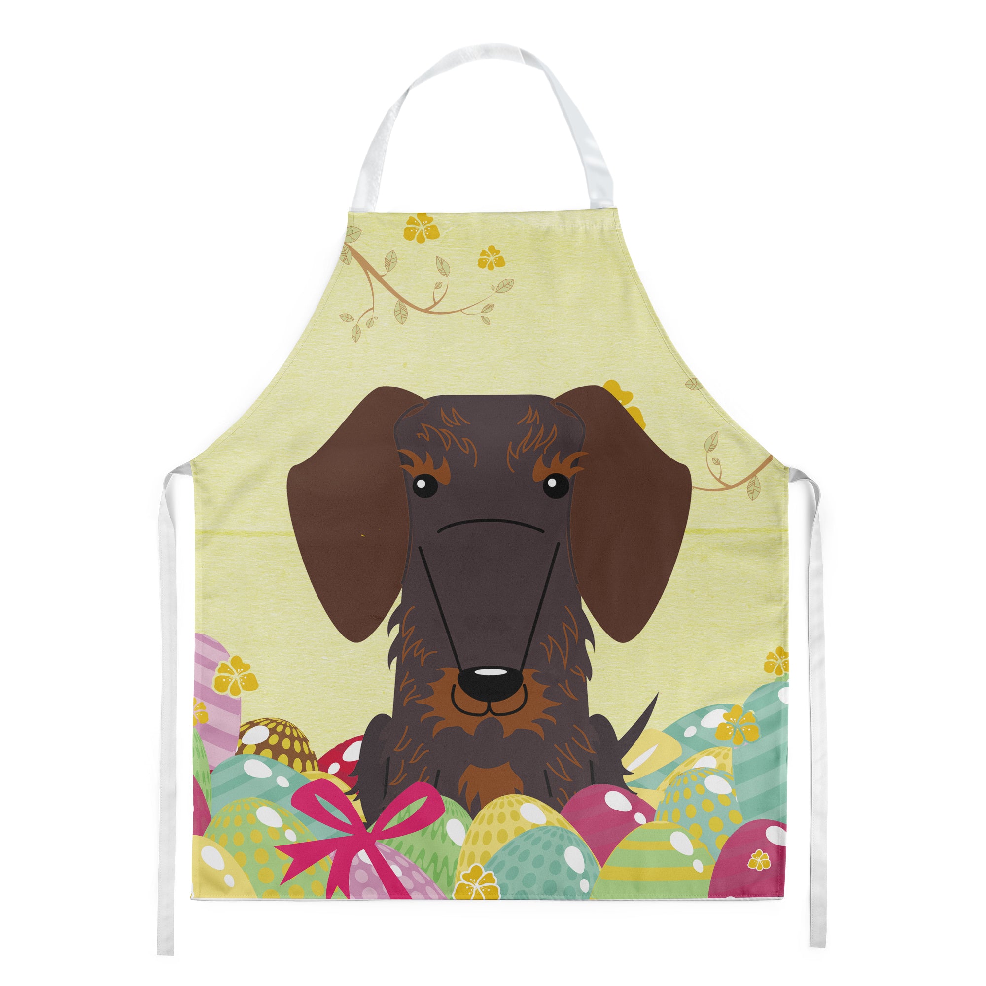 Easter Eggs Wire Haired Dachshund Chocolate Apron BB6129APRON  the-store.com.