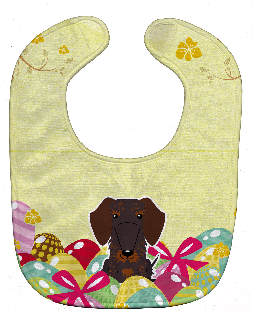 Easter Eggs Wire Haired Dachshund Chocolate Baby Bib BB6129BIB - the-store.com