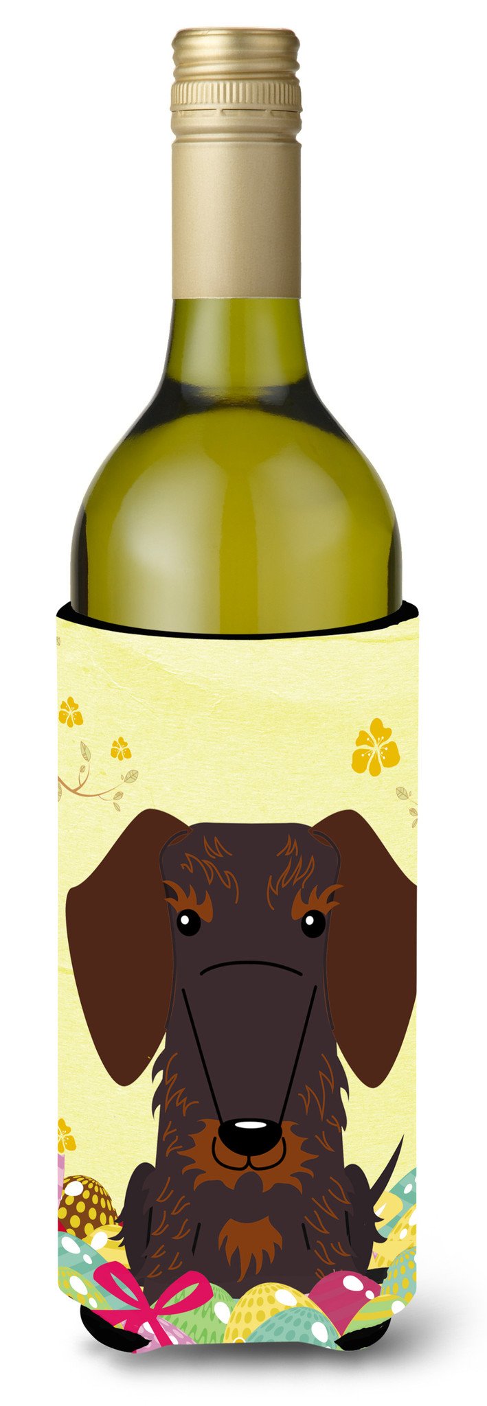 Easter Eggs Wire Haired Dachshund Chocolate Wine Bottle Beverge Insulator Hugger BB6129LITERK by Caroline&#39;s Treasures
