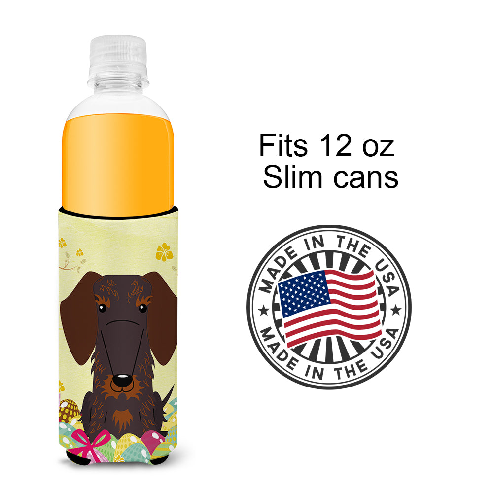 Easter Eggs Wire Haired Dachshund Chocolate  Ultra Hugger for slim cans BB6129MUK  the-store.com.