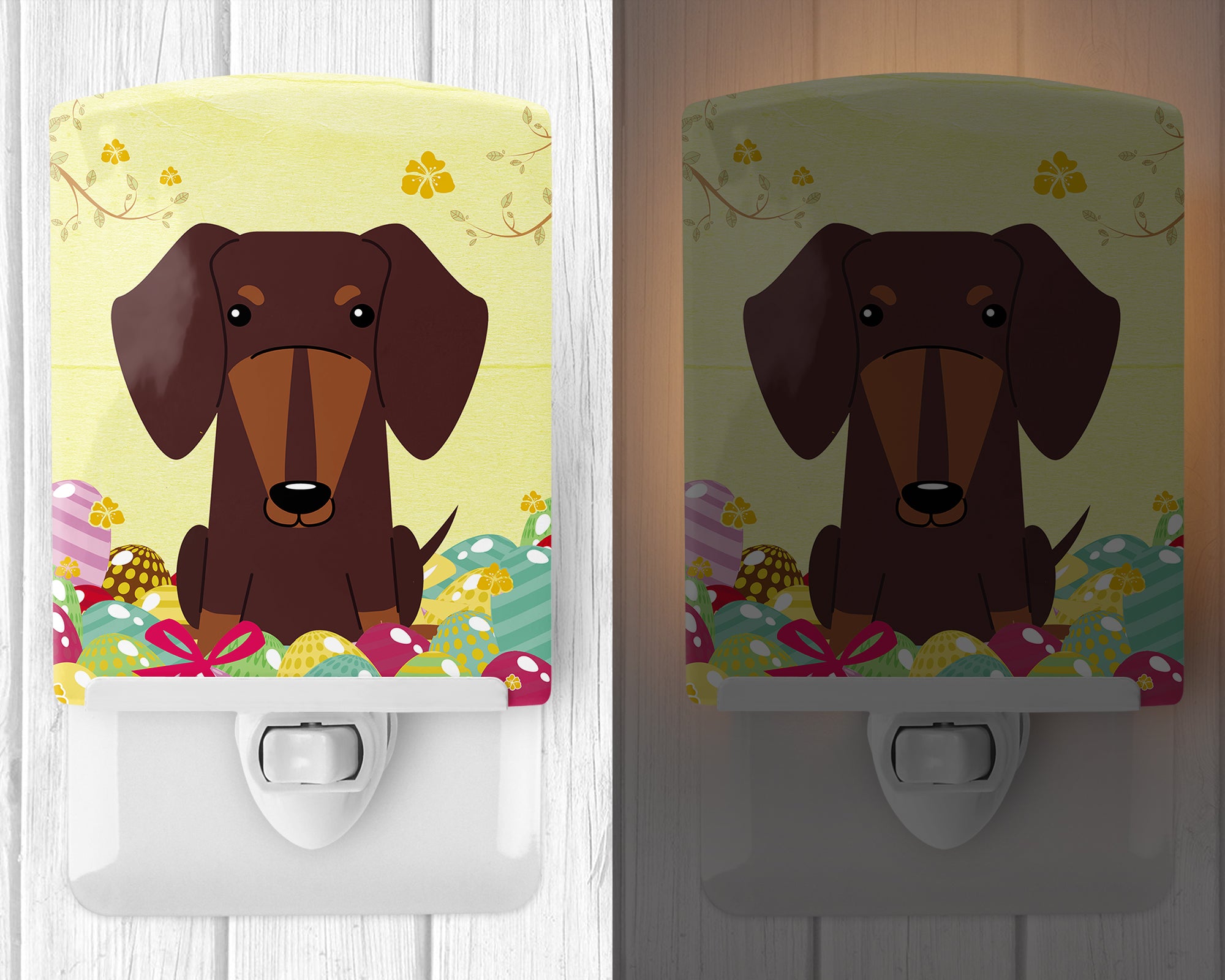 Easter Eggs Dachshund Chocolate Ceramic Night Light BB6131CNL - the-store.com