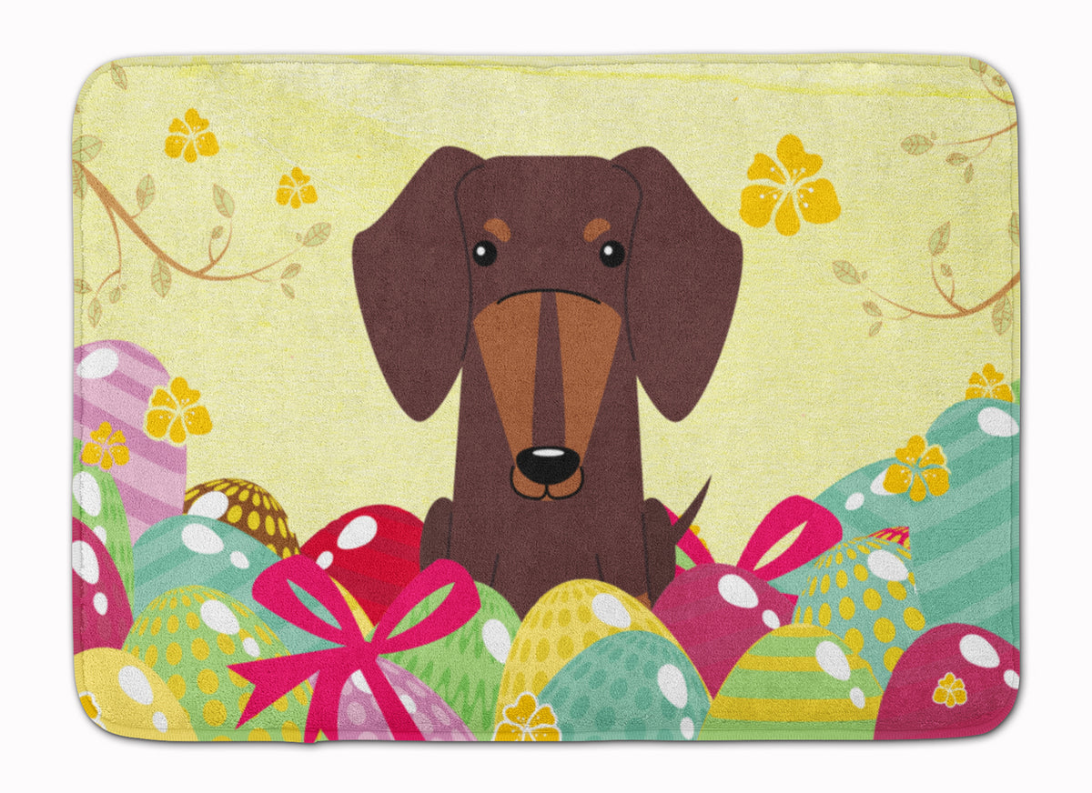 Easter Eggs Dachshund Chocolate Machine Washable Memory Foam Mat BB6131RUG - the-store.com