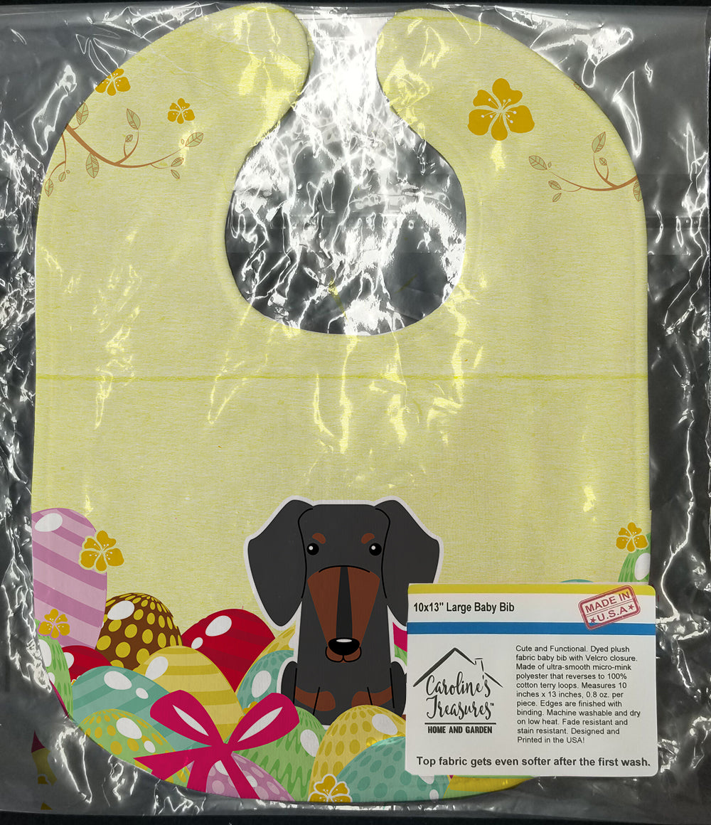 Easter Eggs Dachshund Black Tan Baby Bib BB6132BIB - the-store.com