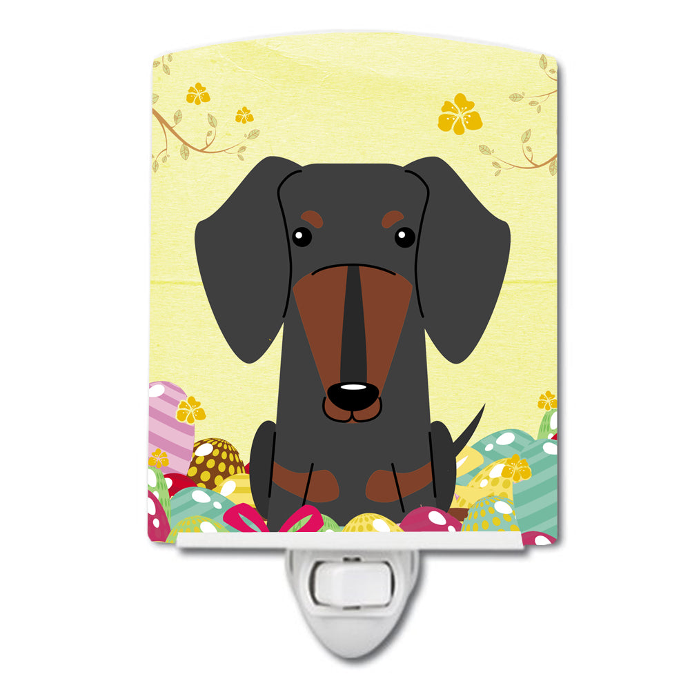 Easter Eggs Dachshund Black Tan Ceramic Night Light BB6132CNL - the-store.com