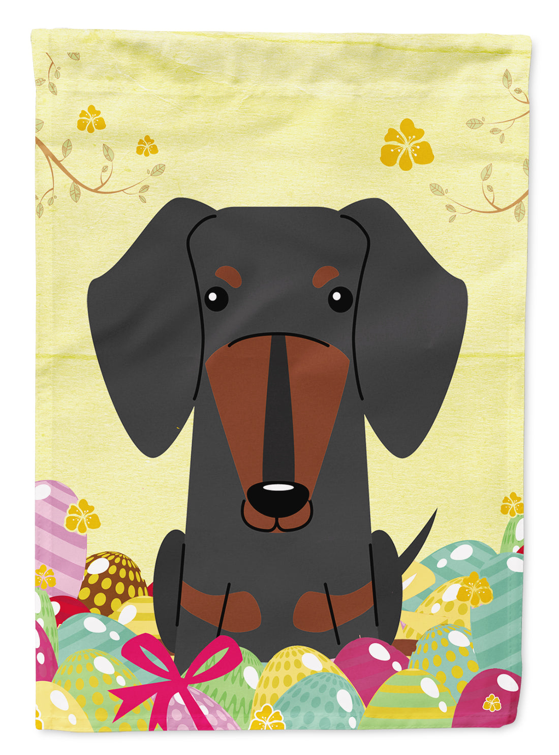 Easter Eggs Dachshund Black Tan Flag Garden Size BB6132GF  the-store.com.