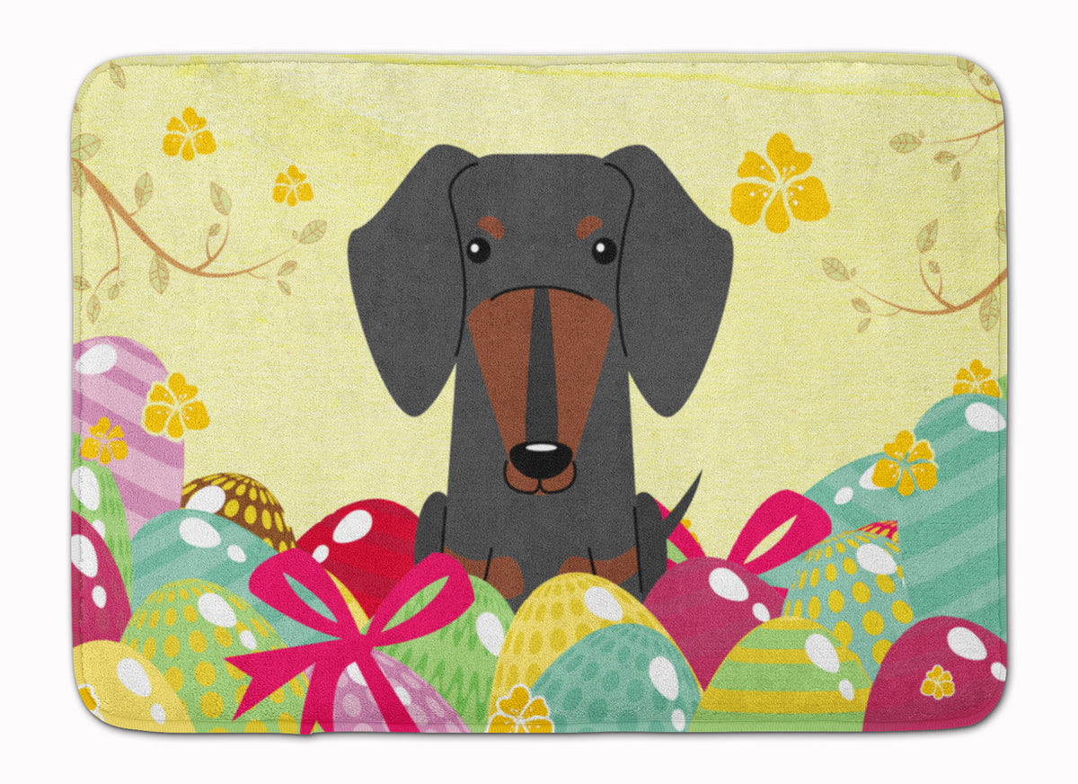 Easter Eggs Dachshund Black Tan Machine Washable Memory Foam Mat BB6132RUG - the-store.com