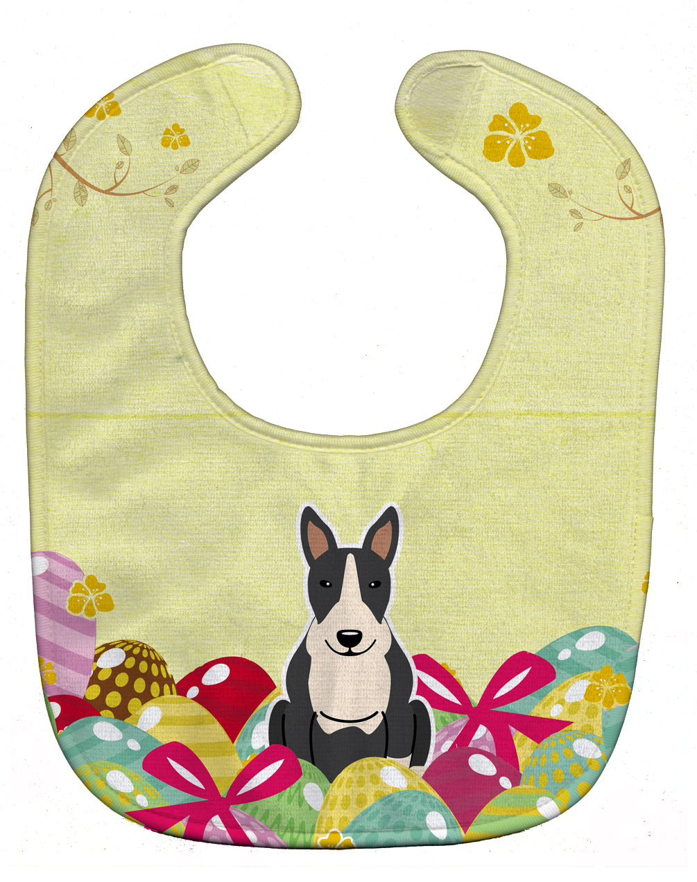 Easter Eggs Bull Terrier Black White Baby Bib BB6133BIB - the-store.com