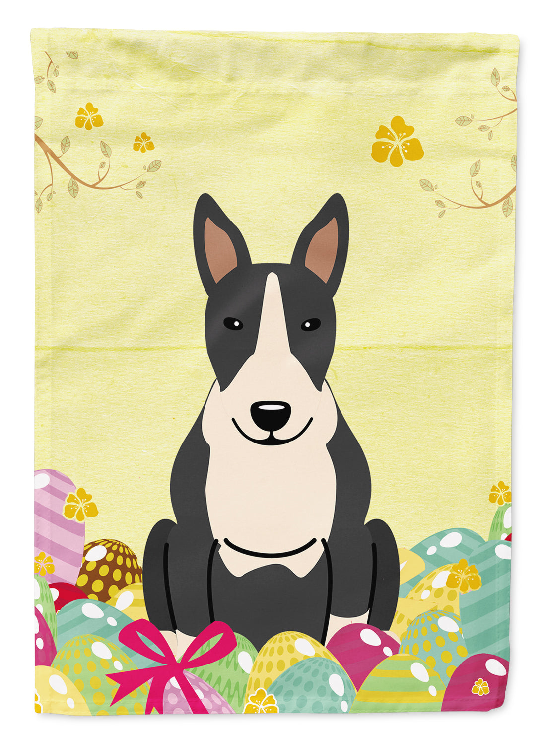 Easter Eggs Bull Terrier Black White Flag Garden Size BB6133GF  the-store.com.