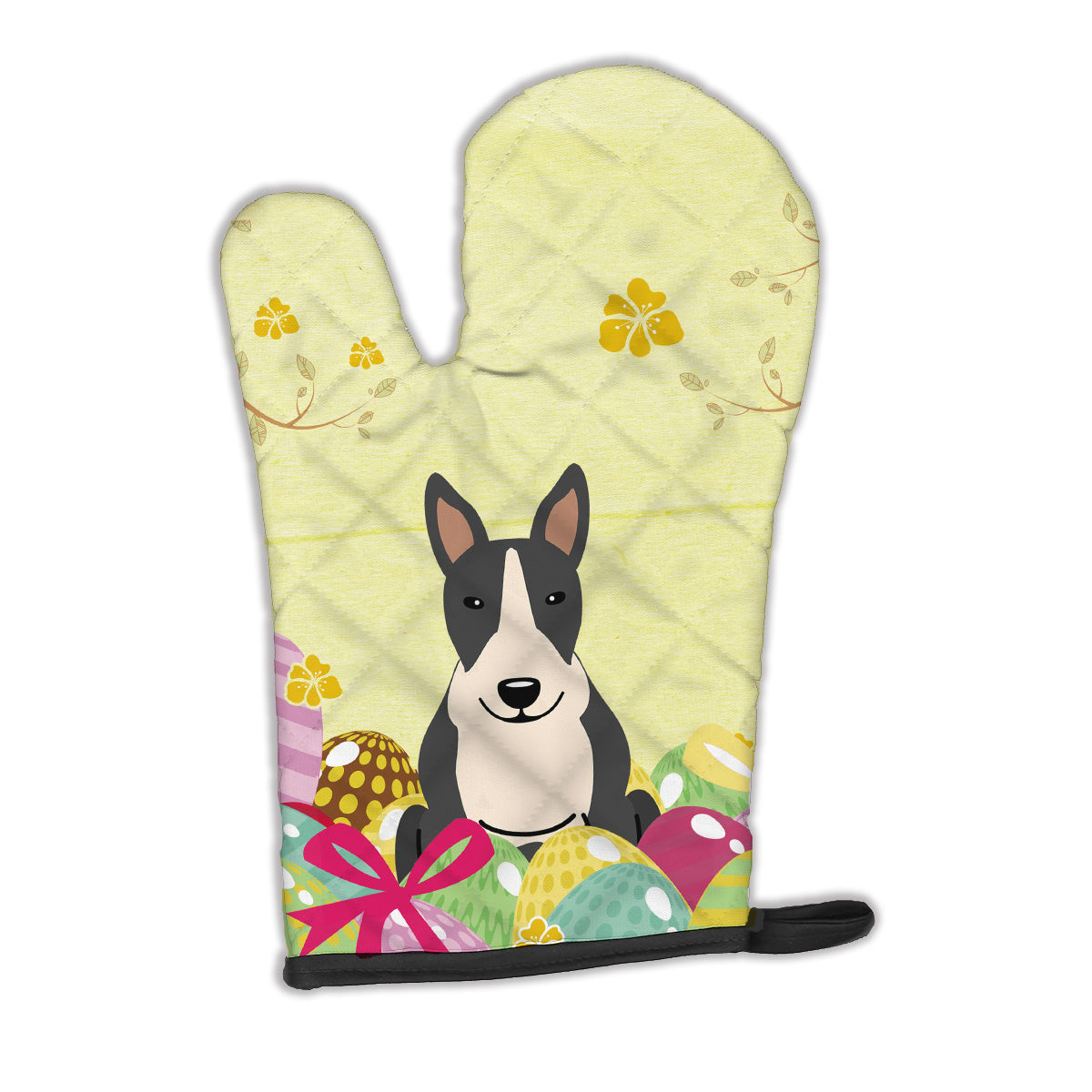 Easter Eggs Bull Terrier Black White Oven Mitt BB6133OVMT  the-store.com.