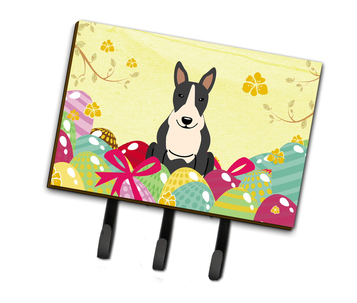 Easter Eggs Bull Terrier Black White Leash or Key Holder BB6133TH68  the-store.com.