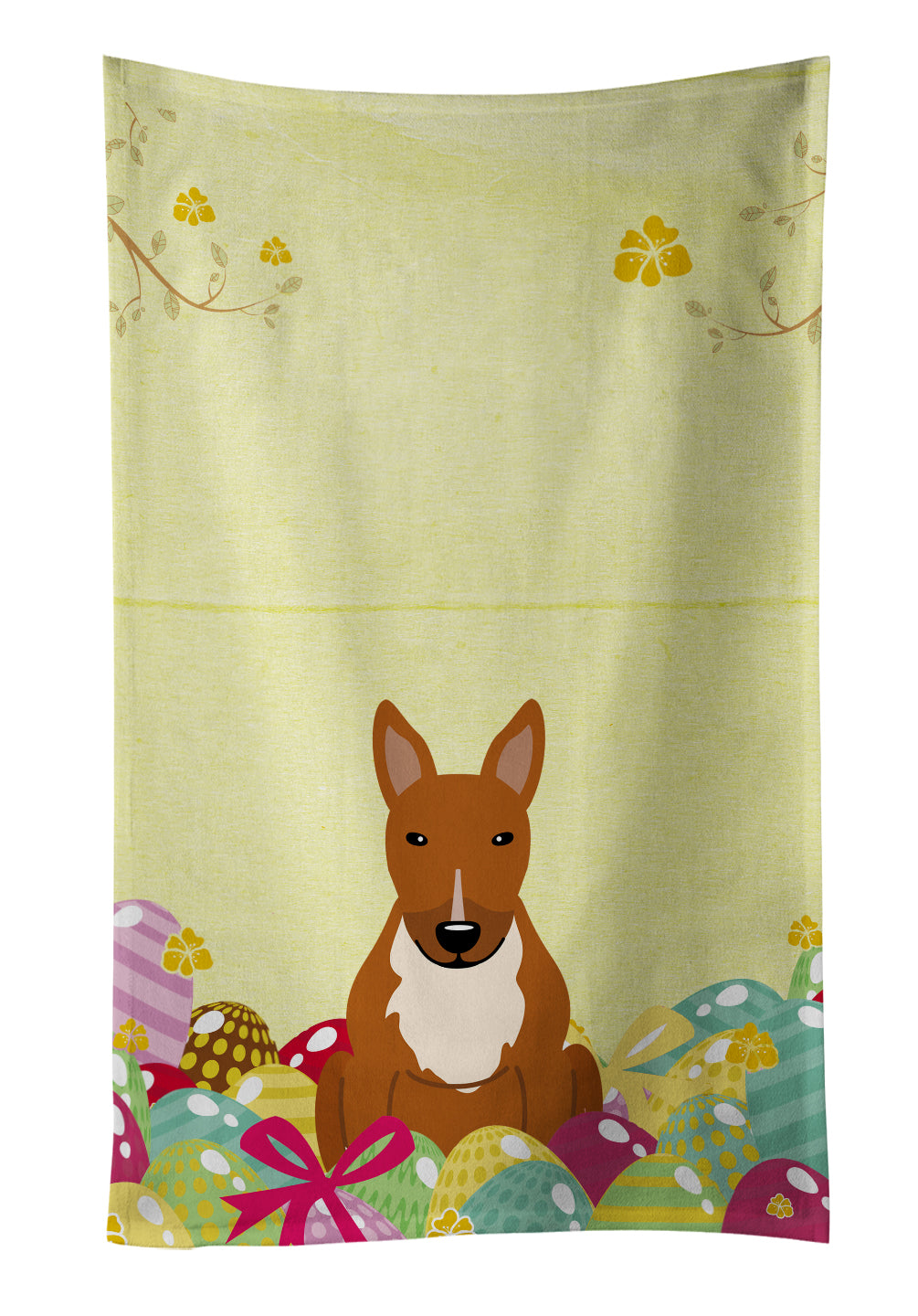 Easter Eggs Bull Terrier Red Kitchen Towel BB6134KTWL - the-store.com