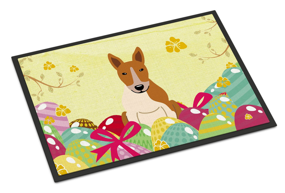 Easter Eggs Bull Terrier Red White Indoor or Outdoor Mat 24x36 BB6135JMAT by Caroline&#39;s Treasures