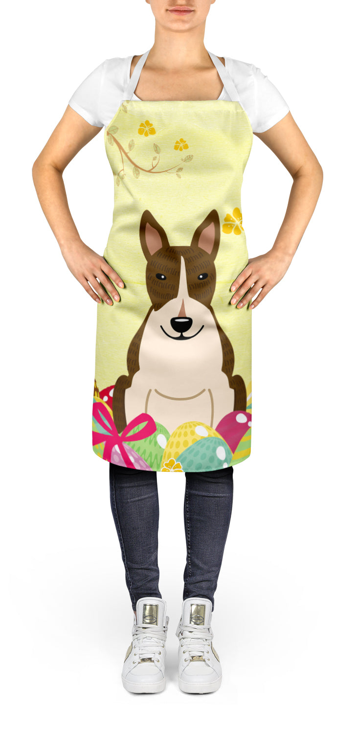 Easter Eggs Bull Terrier Dark Brindle Apron BB6136APRON  the-store.com.