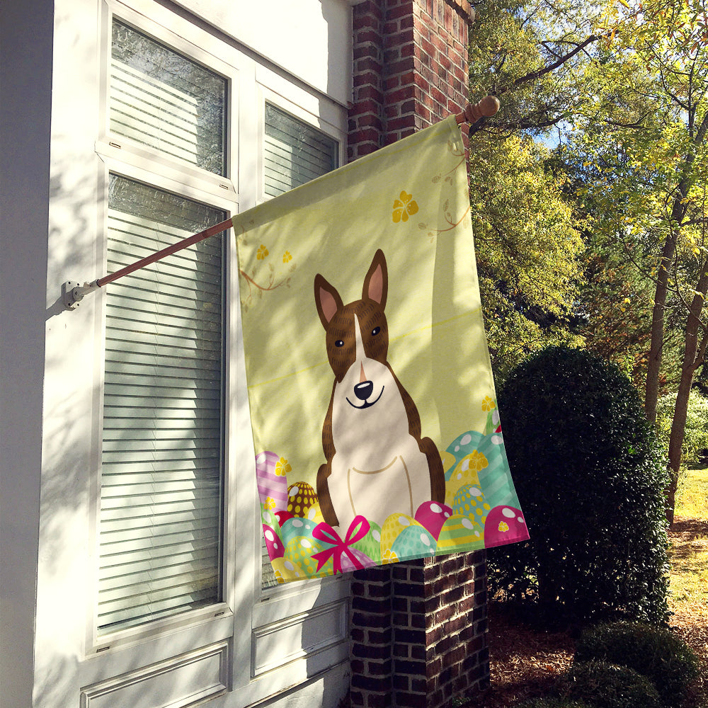 Easter Eggs Bull Terrier Dark Brindle Flag Canvas House Size BB6136CHF  the-store.com.