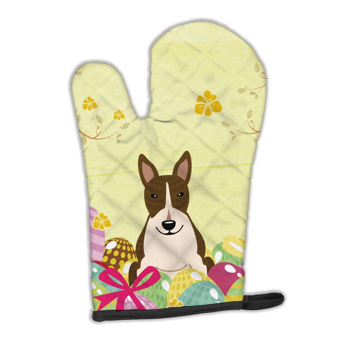 Easter Eggs Bull Terrier Dark Brindle Oven Mitt BB6136OVMT  the-store.com.