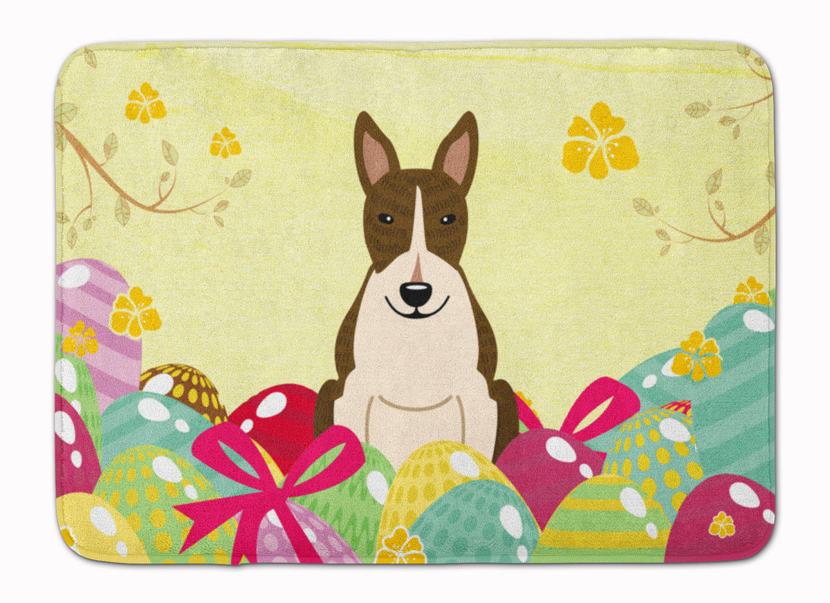 Easter Eggs Bull Terrier Dark Brindle Machine Washable Memory Foam Mat BB6136RUG - the-store.com