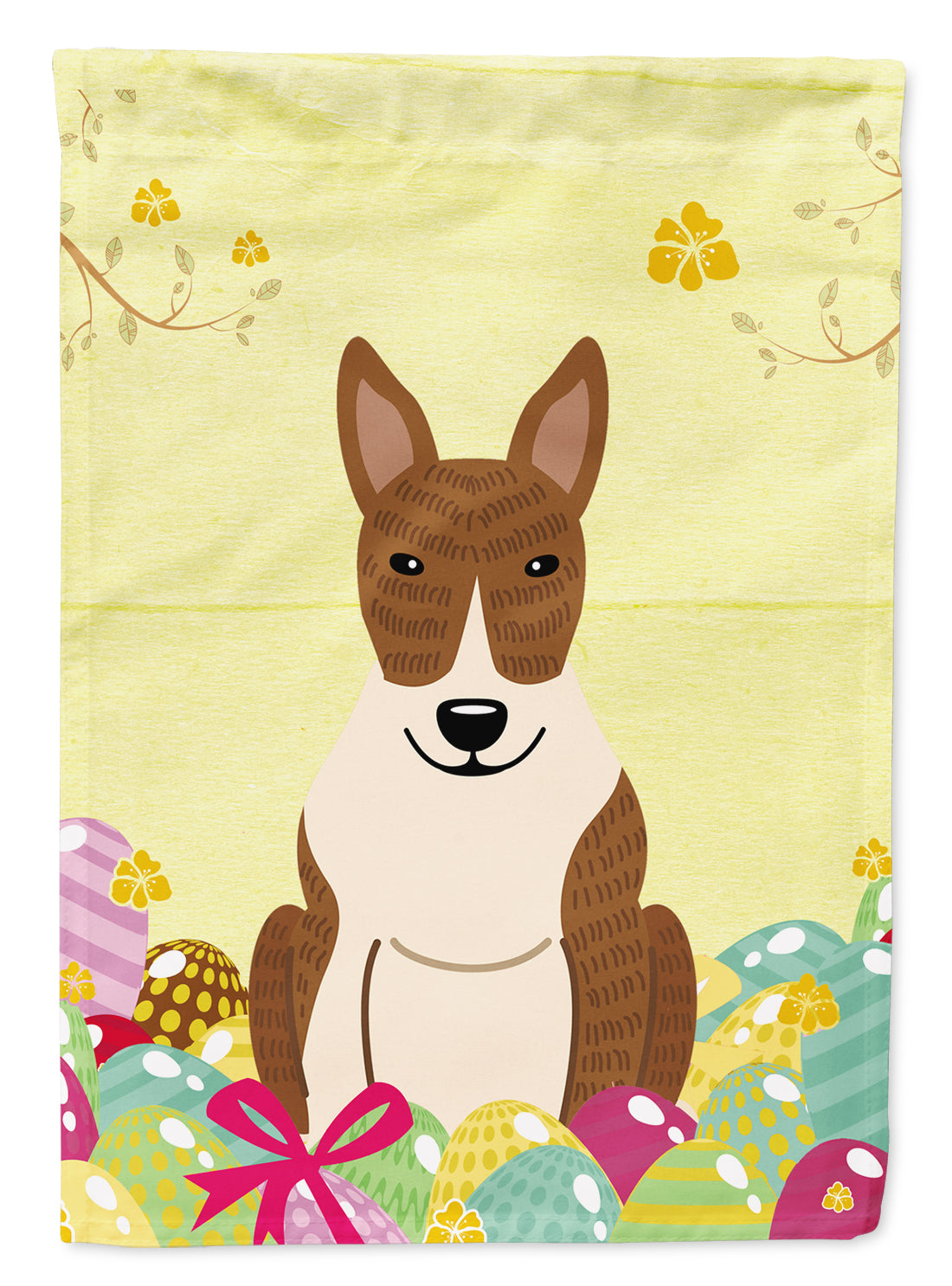 Easter Eggs Bull Terrier Brindle Flag Garden Size BB6137GF  the-store.com.