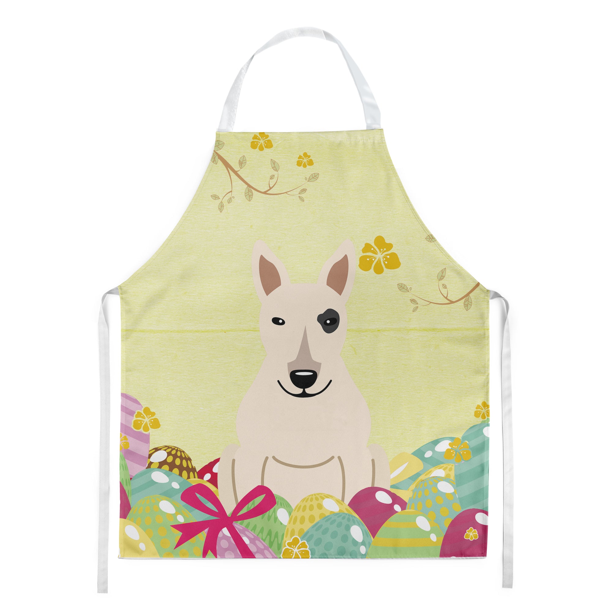 Easter Eggs Bull Terrier White Apron BB6138APRON  the-store.com.