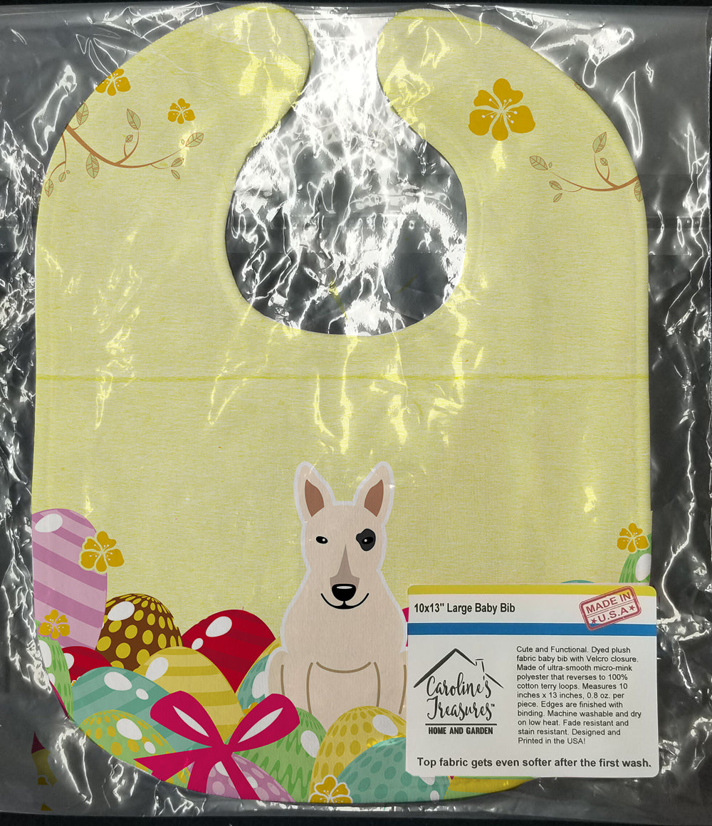 Easter Eggs Bull Terrier White Baby Bib BB6138BIB - the-store.com