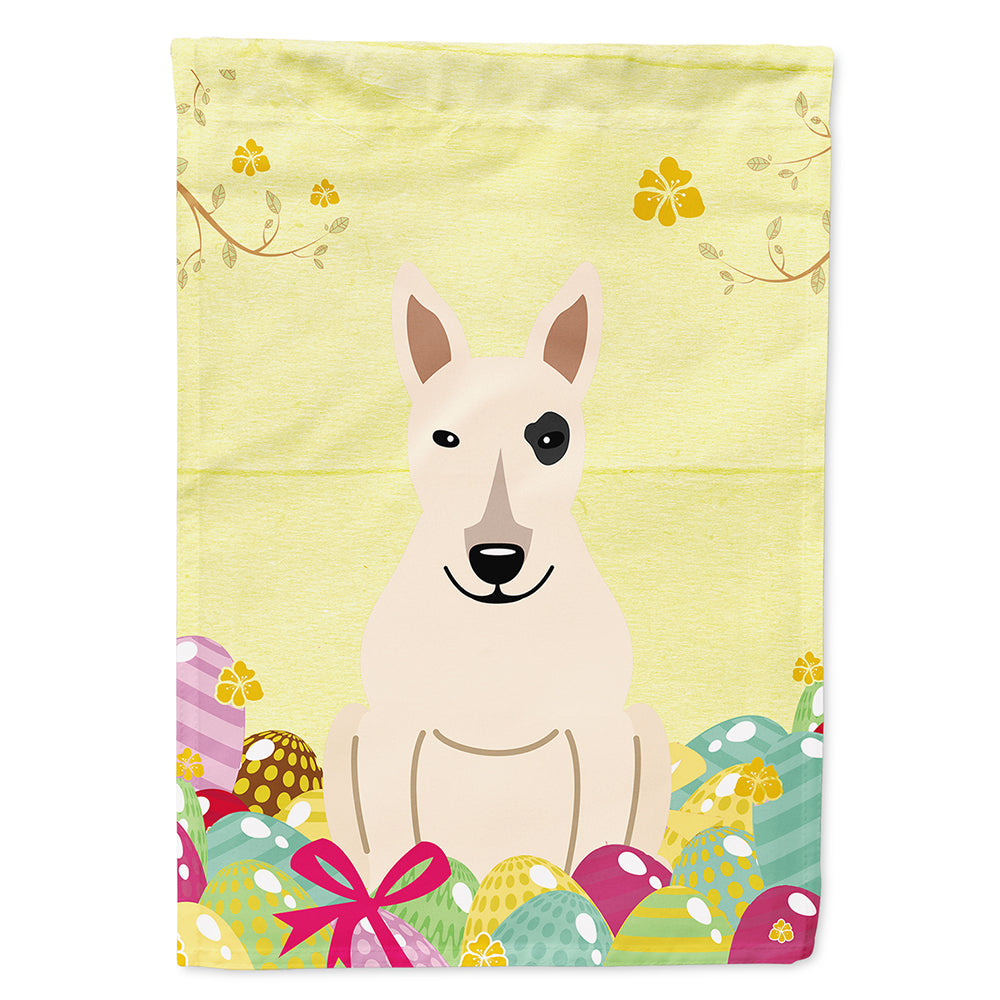 Easter Eggs Bull Terrier White Flag Canvas House Size BB6138CHF  the-store.com.