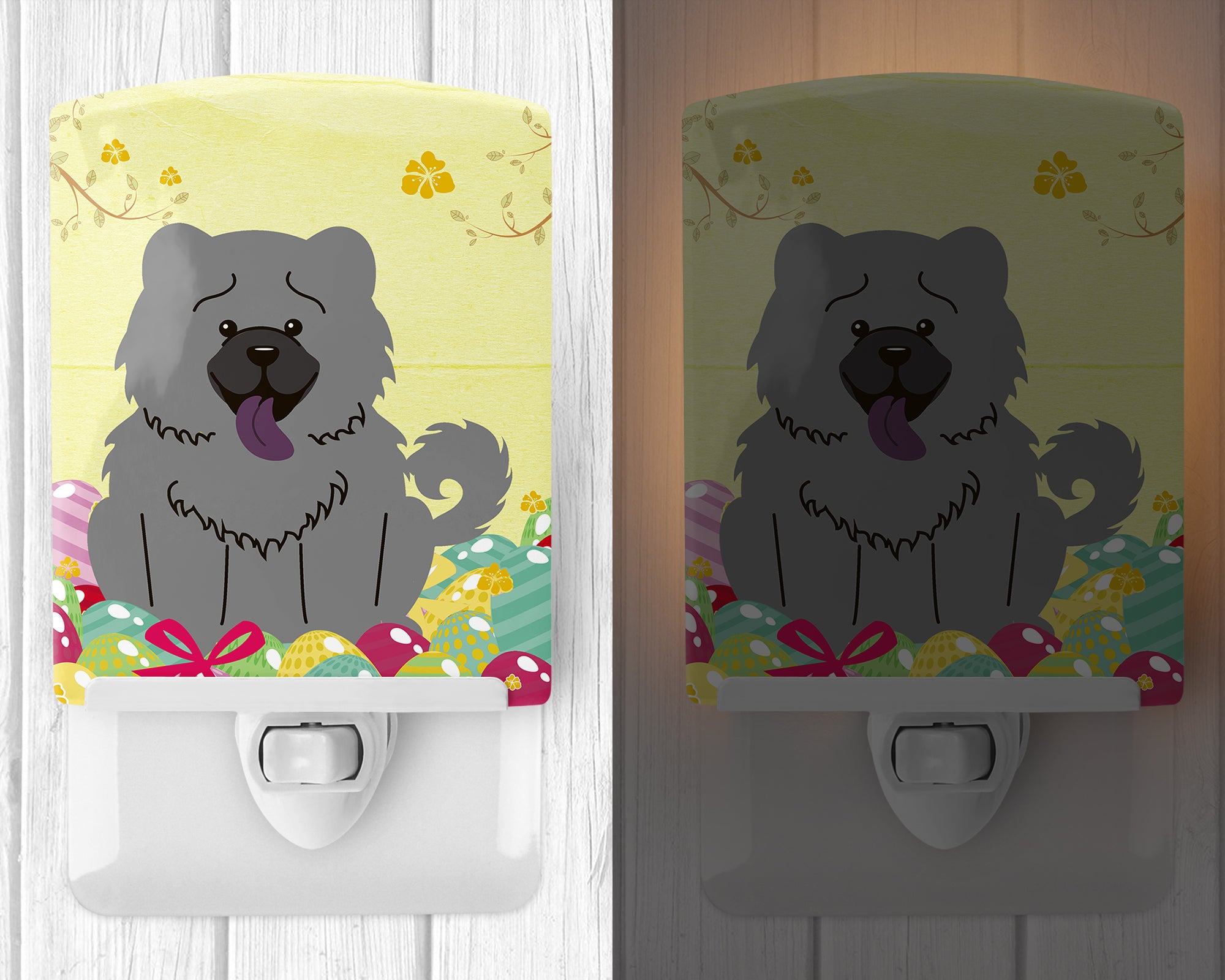 Easter Eggs Chow Chow Blue Ceramic Night Light BB6139CNL - the-store.com